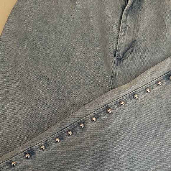 House of Harlow 1960 Light Blue Flare Jeans with Stud Accents - Picture 2 of 5